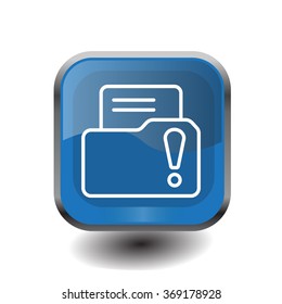 Isolated file folder icon with an exclamation sign