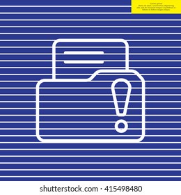 Isolated file folder icon with an exclamation sign