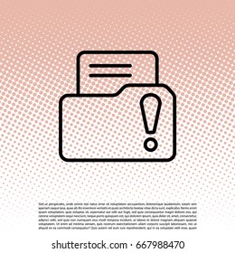 Isolated file folder icon with an exclamation sign