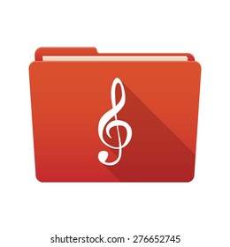 Isolated file folder icon with a g clef