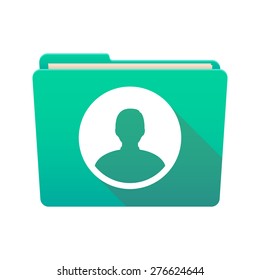 Isolated file folder icon with a male avatar