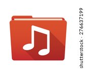 Isolated file folder icon with a music note