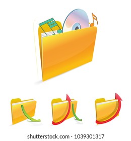 Isolated file folder icon with a music note