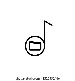 Isolated file folder icon with a music note