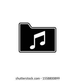 Isolated file folder icon with a music note