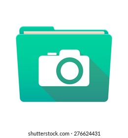 Isolated file folder icon with a photo camera
