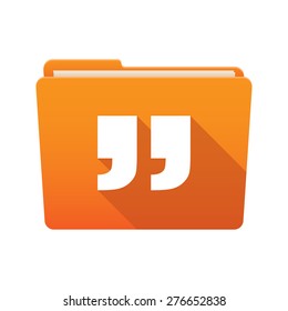 Isolated file folder icon with a quotes