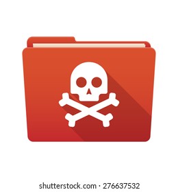 Isolated file folder icon with a skull