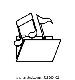 Isolated file and music note design