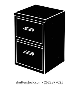 Gabinete de arquivamento isolado no fundo branco