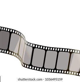 Isolated film with white background, 3D rendering. 3d film strip vector background design