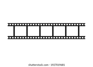 Isolated filmstrip with blank film frame for repeating pattern background in vector silhouette