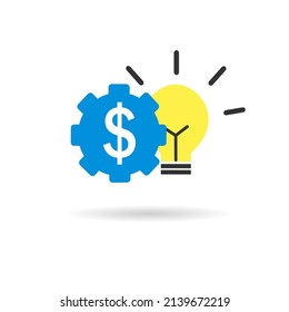 Isolated finance advice icon and light bulb , Financial advisor concept.