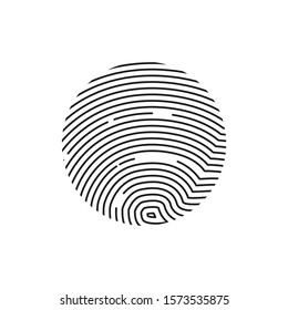 Isolated Fingerprint or Thumbprint circle icon on transparent background. Security identification concept scan in line style. Vector illustration print finger and thumb 