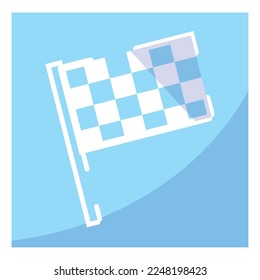 Icono de la marca de la línea de acabado aislado Vector