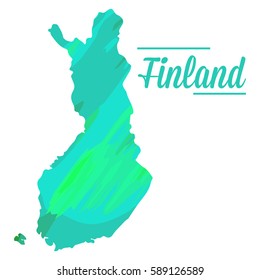 Isolated Finnish map on a white background, Vector illustration