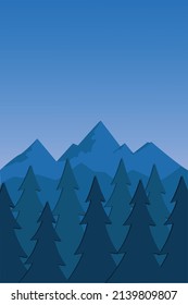 Isolated Fir Forest View at Dawn