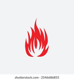 Isolated fire flame emblem on a white background. Vector illustration, icon for apps and websites