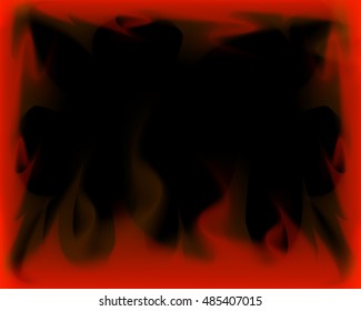 Isolated fire on black,vector rectangle background