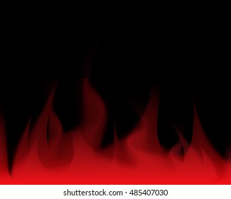 Isolated fire on black,vector rectangle background