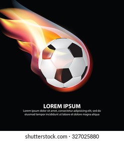 Isolated Fire Soccer Ball or Football on Fire Flame