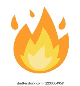 Isolated Fire Vector Icon, Emoji, Emoticon