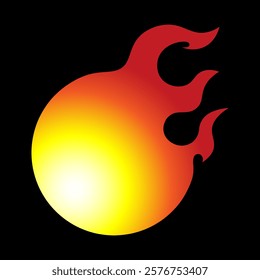 Isolated fireball vector on black background