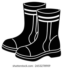 Botas aisladas del bombero en el fondo blanco