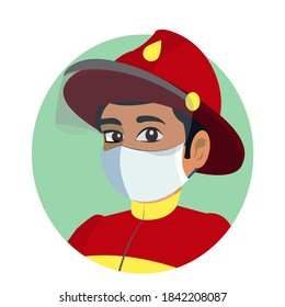 Isolated firefighter wearing a face mask - Vector illustration