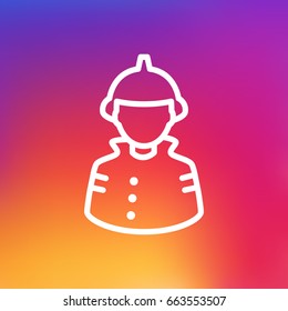 Isolated Fireman Outline Symbol On Clean Background. Vector Firefighter Element In Trendy Style.