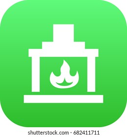 Isolated Fireplace Icon Symbol On Clean Background. Vector Chimney Element In Trendy Style.