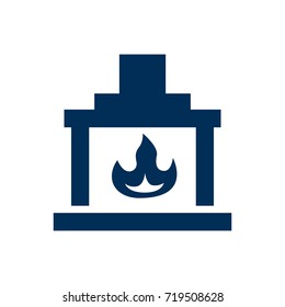 Isolated Fireplace Icon Symbol On Clean Background. Vector Chimney Element In Trendy Style.