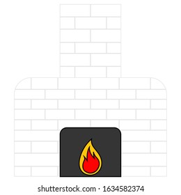Isolated fireplace image. Home element - Vector illustration