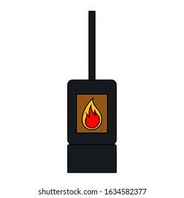 Isolated fireplace image. Home element - Vector illustration