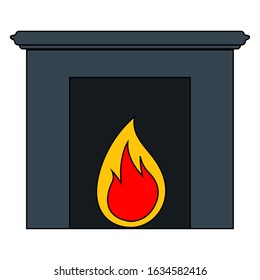 Isolated fireplace image. Home element - Vector illustration