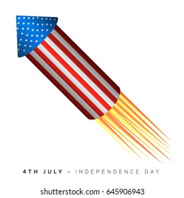 Isolated firework rocket, Independence day vector illustration