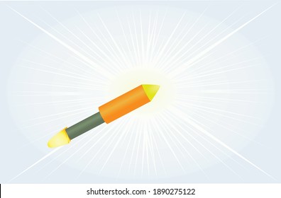 Isolated fireworks rocket. vector illustration