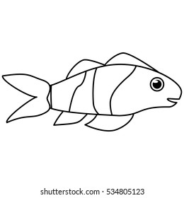 Isolated fish animal cartoon design