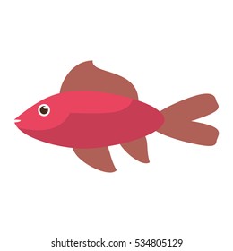 Isolated fish animal cartoon design