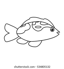 Isolated fish animal cartoon design