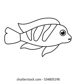 Isolated fish animal cartoon design