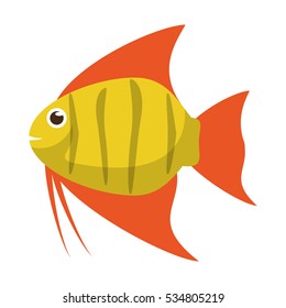 Isolated fish animal cartoon design