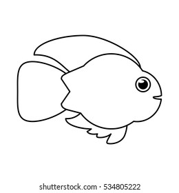 Isolated fish animal cartoon design