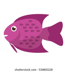 Isolated fish animal cartoon design