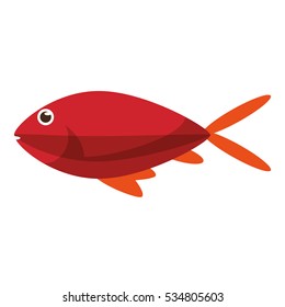 Isolated fish animal cartoon design