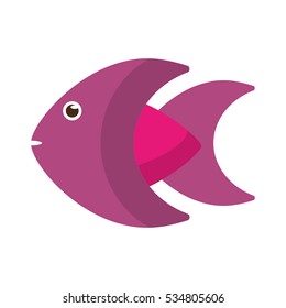 Isolated fish animal cartoon design