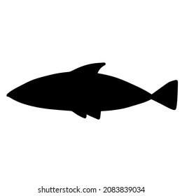 Isolated  fish black silhouette - Eps10 vector graphics and illustration. Abstract
