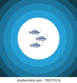 Isolated Fish Flat Icon. Tuna Vector Element Can Be Used For Tuna, Fish, Seafood Design Concept.