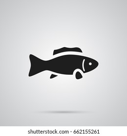 Isolated Fish Icon Symbol On Clean Background. Vector Tuna Element In Trendy Style.