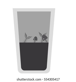 Isolated fish inside dirty water glass design